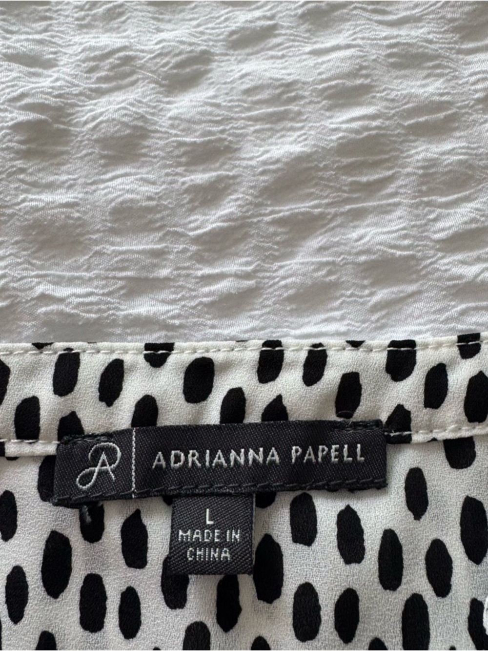 Adrianna Papell Black and White Dot Print blouse - Picture 3 of 4